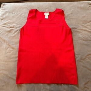 Avenue Red Sleeveless Knit Tank Top Tunic 14/16 Stretchy Classic Summer Layering